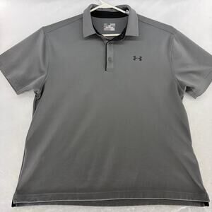 Under Armour Men's XL HeatGear Tech Textured Stripe Polo Shirt Gray